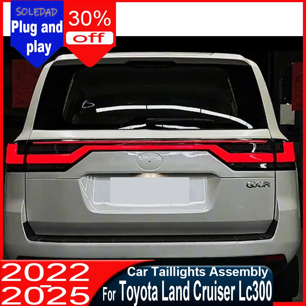 

Задний фонарь для Toyota Land Cruiser LC300 2022-2026, светодиодные противотуманные фары, дневные ходовые огни (ДХО), тюнинг-фонарь Hella, автомобильные аксессуары, задний фонарь
