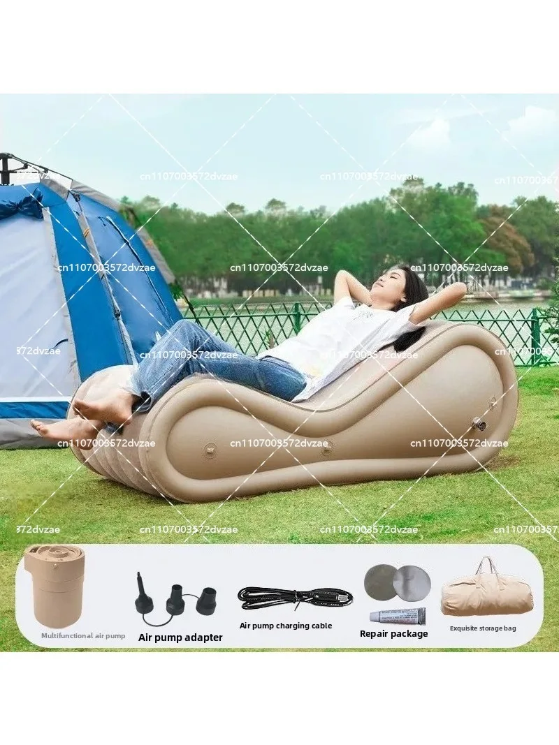 Portable outdoor inflatable sofa lazy air pad inflatable camping supplies outdoor lunch break leisure automatic inflatable bed