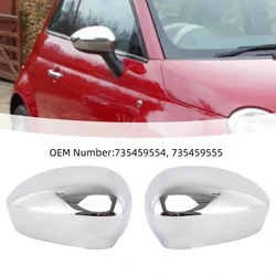 Secure Fit Chrome Door Wing Mirror Cover Cap for Fiat 500 (2007 2024) Designed to Withstand Rigorous Conditions