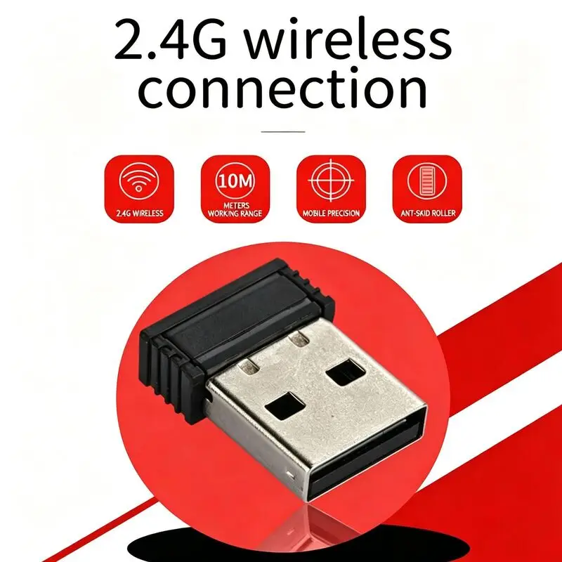 2.4G Wireless Ergonomic Mouse Mini Lightweight Optical 6 Keys Mice 3D Anti Slip Roller DPI 800-1600 For Office Laptop Tablet PC