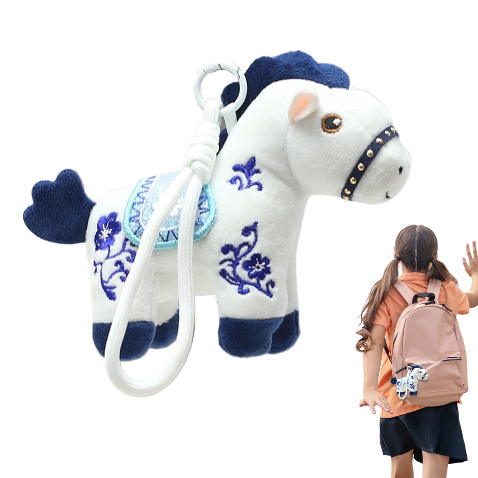 馬の飾りキーホルダー ソフトプラッシュ馬の財布チャーム 旧暦の馬年飾り プラッシュ馬キーホルダー 馬年キーホルダー