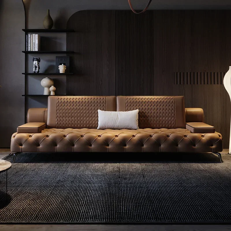 

Replica Large Filler Sofas European Brown Wood Modern Floor Salon Couch Recliner Luxury Lounge Woonkamer Banken Unique Furniture