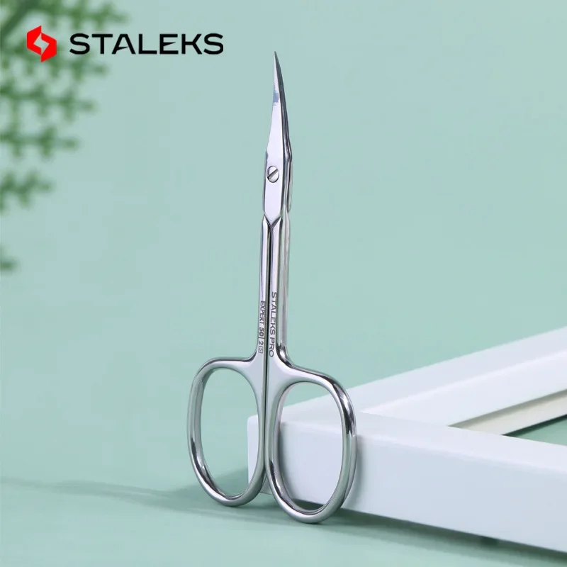 STALEKS Stainless Steel Beauty Eyebrow Scissors High-quality Curve Mouth Exfoliating Hair Removal Trimmer Nail Care Tools(2.1cm)