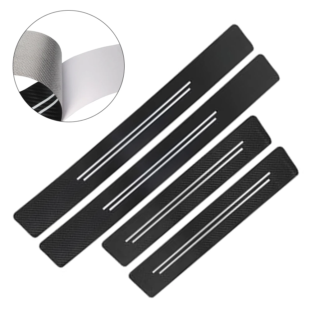 For Daily Use Carbon Fiber Threshold Protector Automotive Threshold Cover Leather Carbon Brazing Backing For Daily