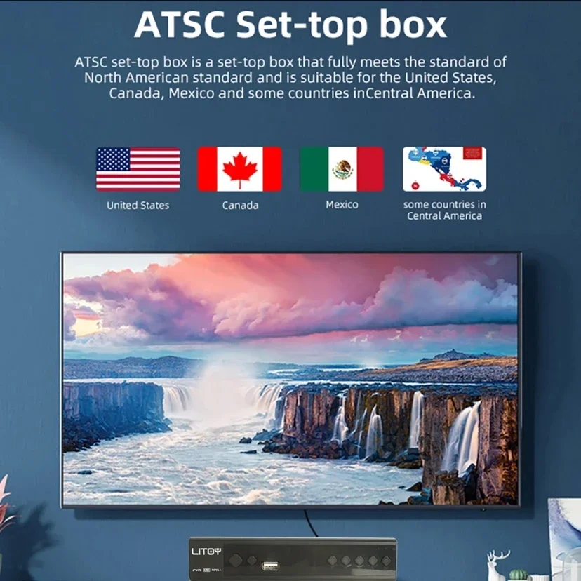 USA/CA/ Mexico Digital Tv Converter Box  ATSC 1080P Tv Tuner with Hdmi Output TV Recording&Playback Set-top Box Channels