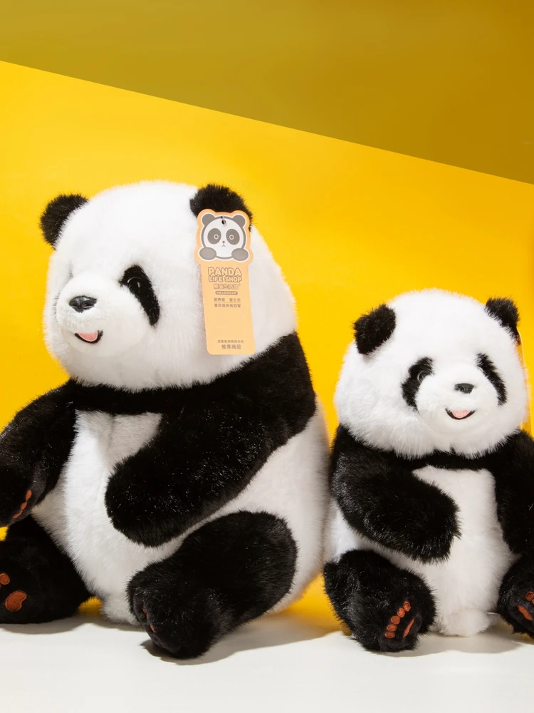 adorable-panda-stuffed-toy-soft-short-plush-fabric-airport-souvenir-lifehouse-brand-nuanbao-sitting-position-panda-doll