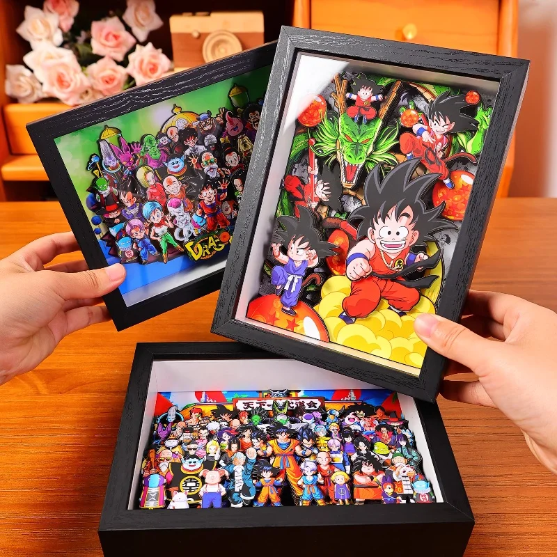 

Dragon Ball Handmade 3d Painting Figure Model Playing 3d Decorative Hanging Picture Desktop Peripheral Ornament Toys Gifts