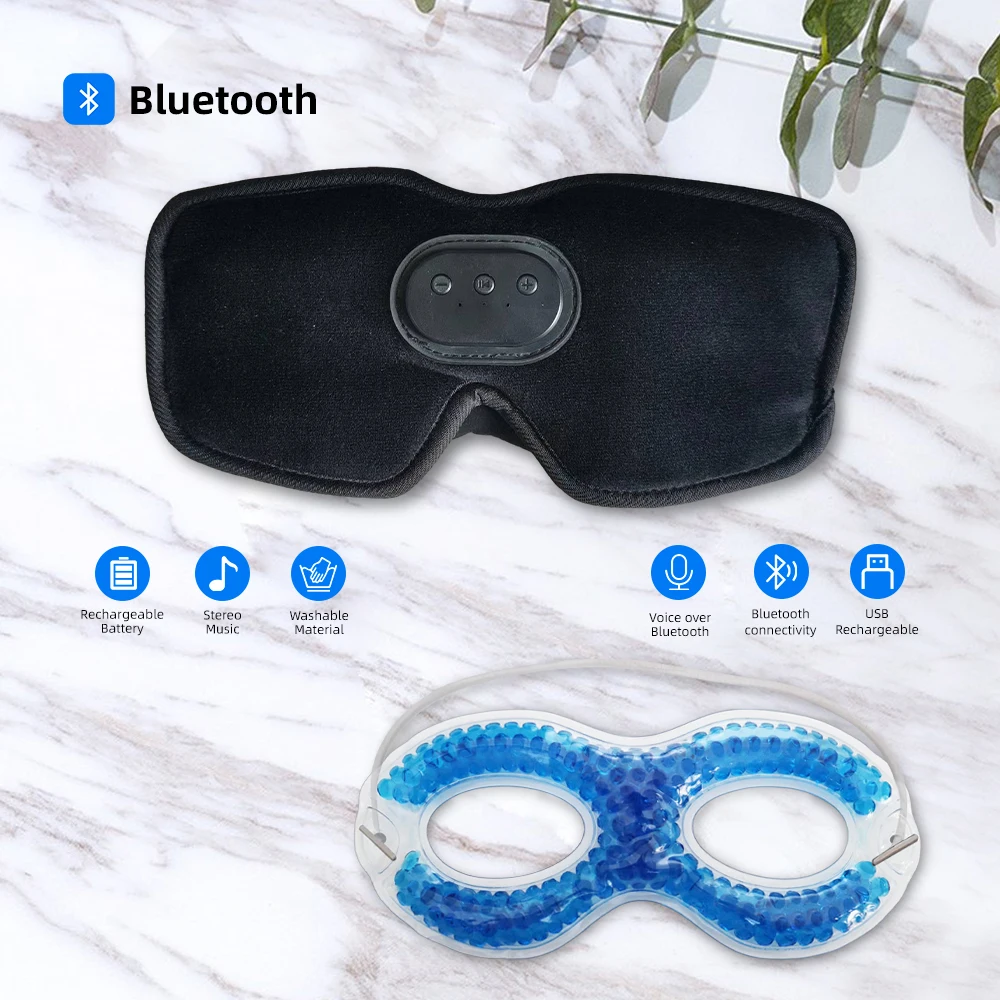 

Bluetooth Eyemask для сна, холодный и горячий сжатие, мягкая музыкальная повязка на глаза, Bluetooth переменная маска для сна