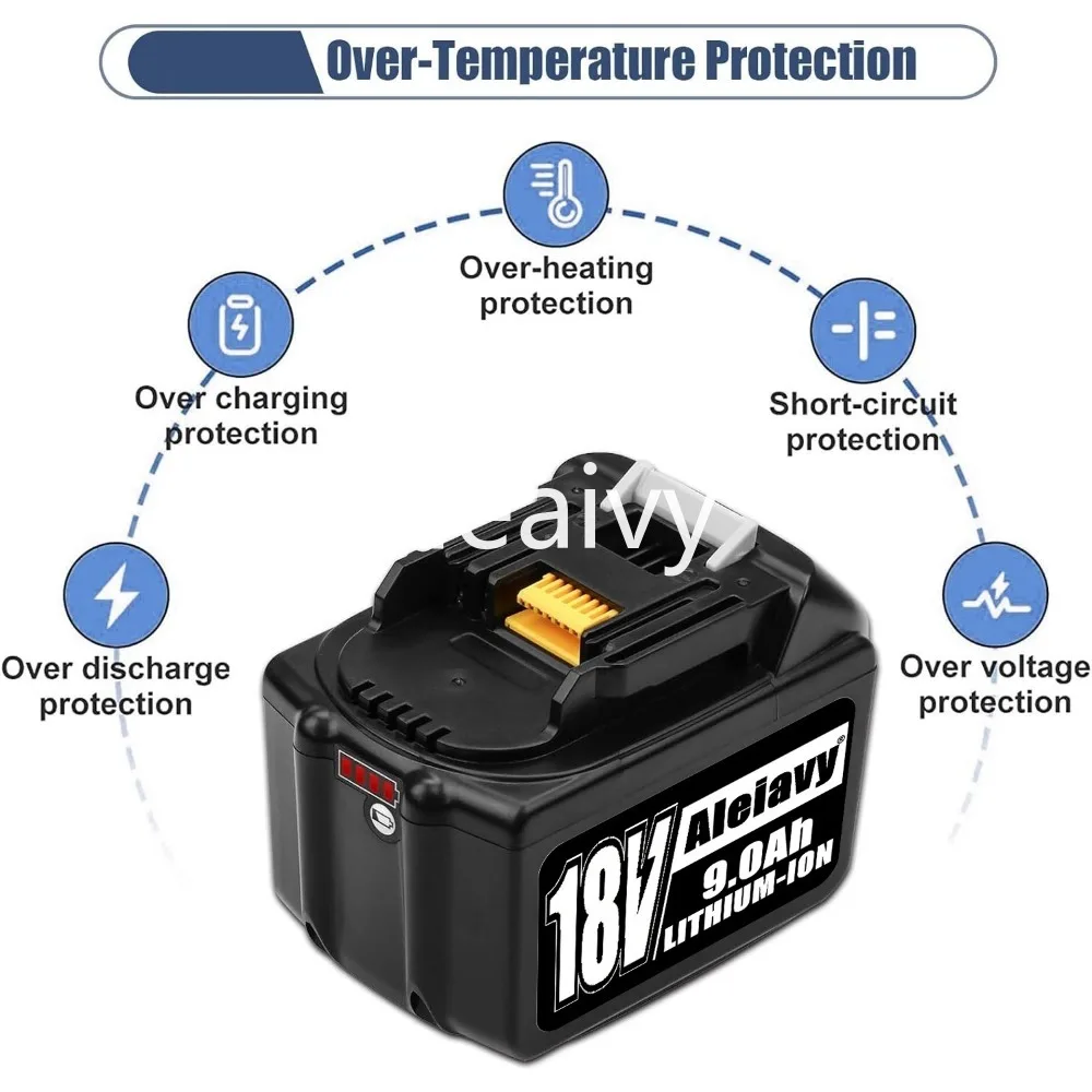 [BL1830 9.0Ah]18V Replacemet Lithium-ion Battery Compatible for Makita 18 Volt Battery BL1860 BL1840 BL1850 Cordless Power Tools