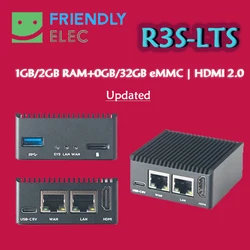 NanoPi R3S / R3S LTS Optional 1GB/2GB RAM 0GB/32GB EMMC Single Board /Board With Case Set / Only Metal Case Optional