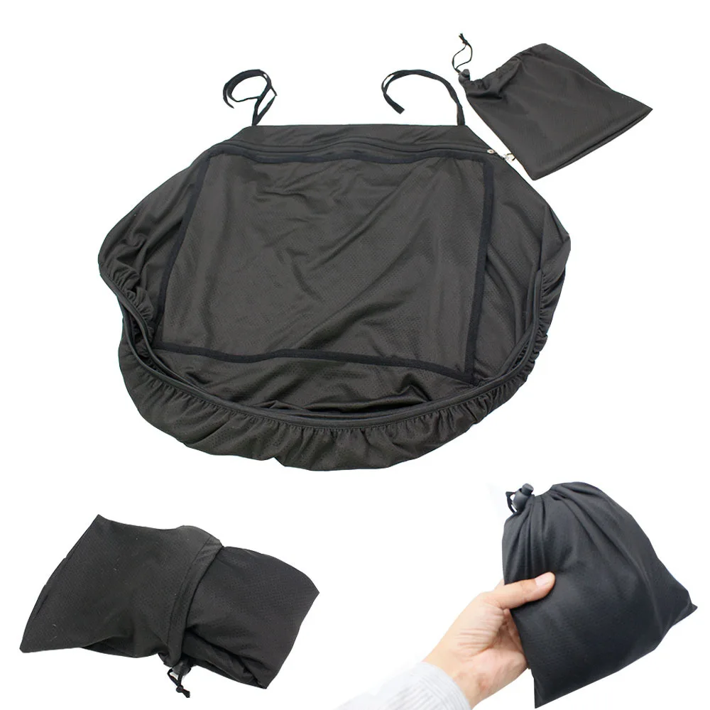 Sombrilla transpirable negra para cuna de bebé, antimosquitos, cesta portátil para dormir, asiento de seguridad, cubierta protectora