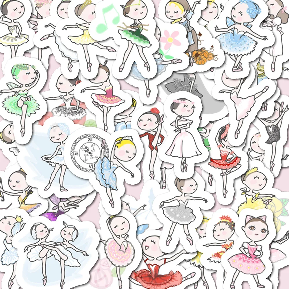 40 Stück hübsche Balletvariation Tänzer Cartoon Aufkleber Aufkleber für Laptop Kühlschrank Notebook Tagebuch lustige Dekoration Aufkleber Kinderspielzeug