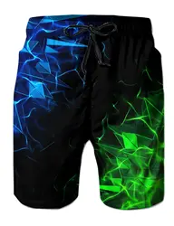 Men's Beach Shorts Kids Summer Swimwear Shorts Breathable Surf Board Shorts Quick Dry Casual Sportwear Swim Trunks Boy