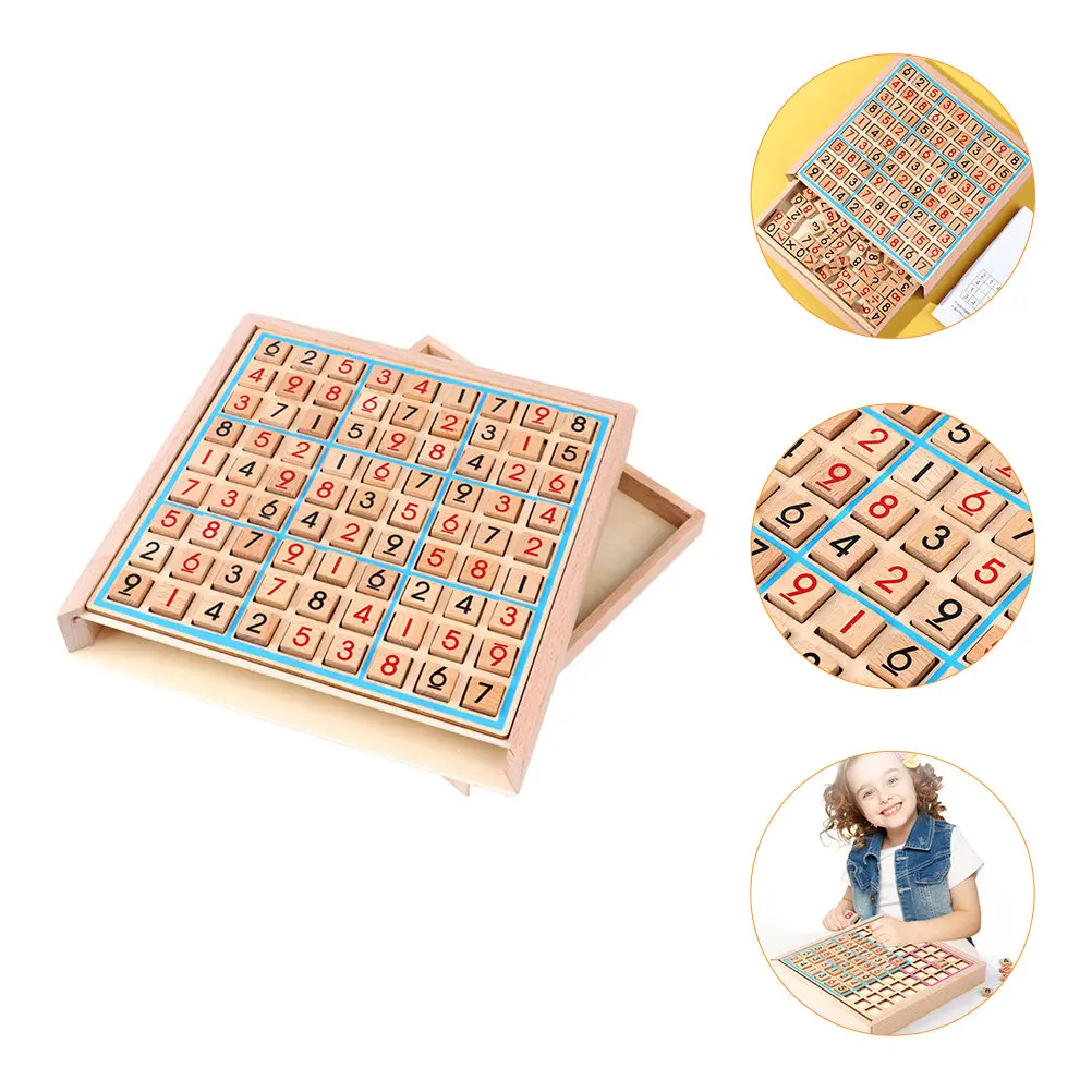 

1Set Sudoku Game Board 9 Grids Early Education Logic Arithmetic Learning Set Kids Cognitive Development Portable