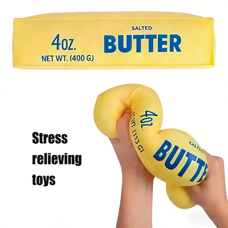 Gelbe Squishy-Seife Anti-Stress-Spielzeug Simulierte Butter Stressabbauendes Fidget-Spielzeug Squishy-Ball Entspannendes Geschenk Party-Mitbringsel Geburtstag