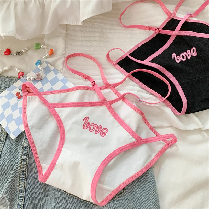 Japanese Girls Sexy Lingerie For Women Sweet Frenulum Girl Summer Thin Women Dopamine Color Cotton Underwear Ladies Lolita