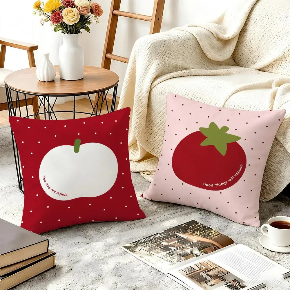 Fresh Fruit Collection Cushion Cover Short Plush Double-sided Print Square Throw Pillow Covers Sofa Home Cushion Decor