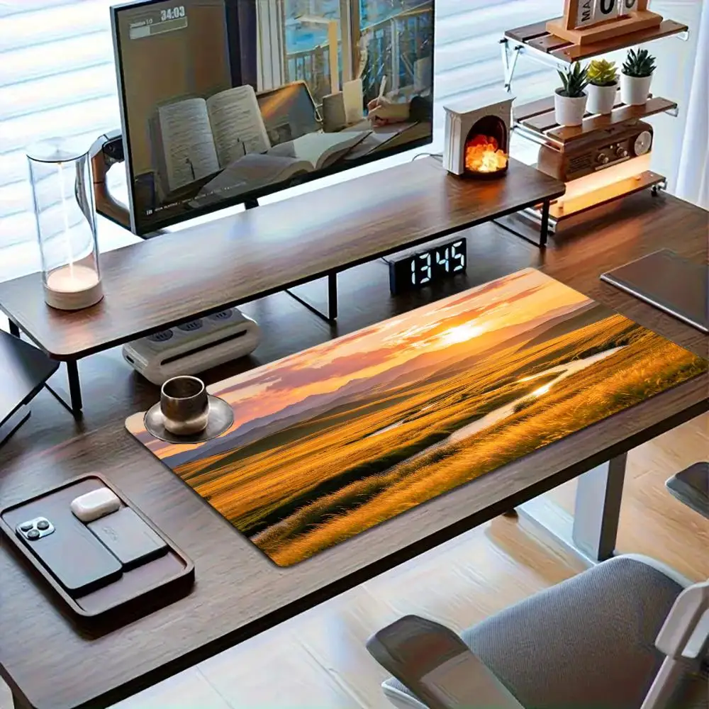 Purple Thunder Storm Castle Desk Mat Large Size Precision Tracking Thick Rubber For Dark Fantasy