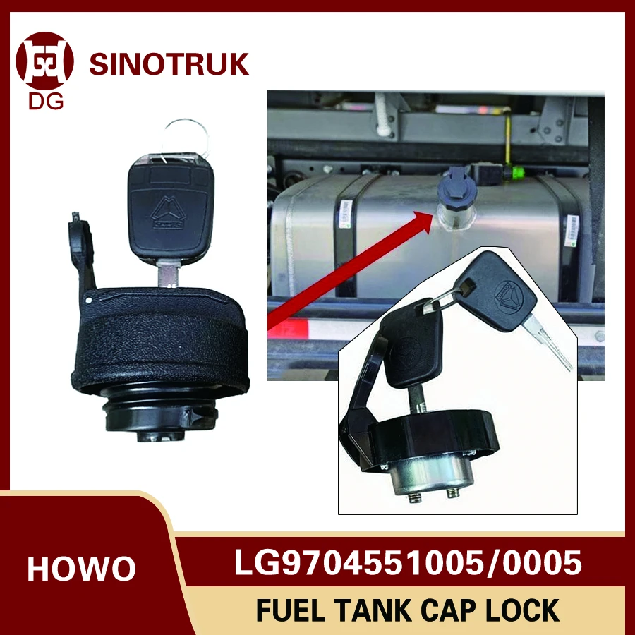

New Threaded Fuel Tank Cap Lock LG9704551005 LG9704550005 for Sinotruk HOWO Light Truck Fuel Tank Cap Lock