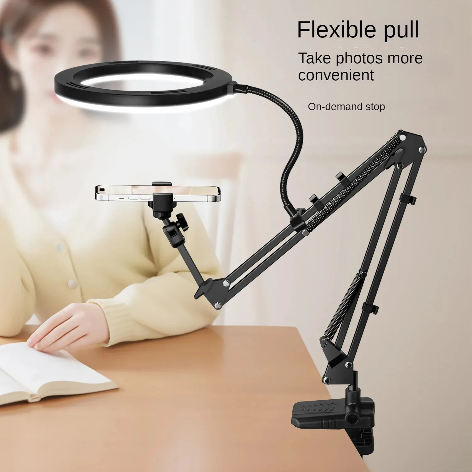 Mobile phone stand desktop cantilever professional live overhead shooting fill light recording video anchor