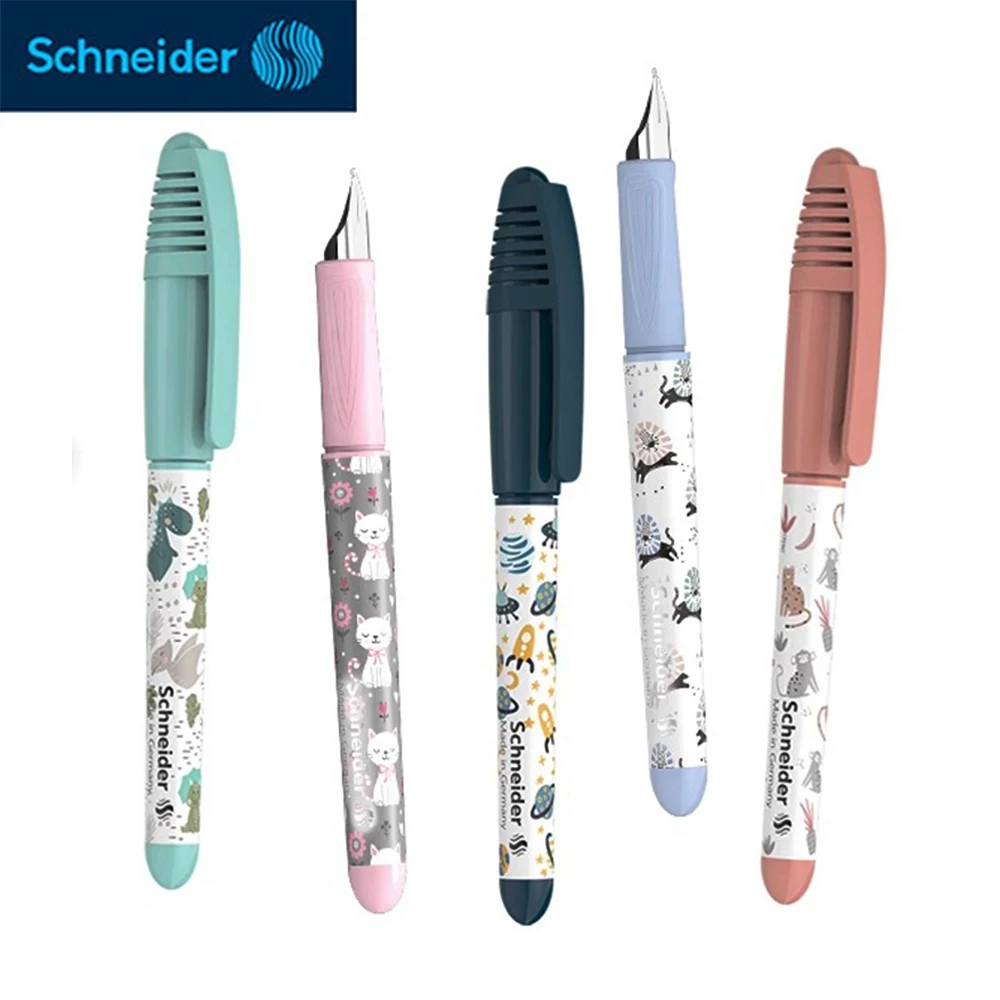 

Немецкая авторучка Schneider EF 0,35 мм с иридиевым наконечником и сумкой с синими чернилами для письма Kawaii, детские канцелярские принадлежности, школьные принадлежности