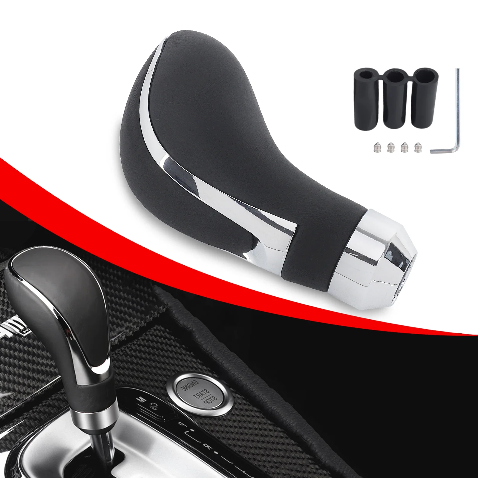 Universal Automobile Leather Gear Shift Knob M8 M10 M12 Automatic Gear Level Knob Manual Transmission Personality Shift Lever