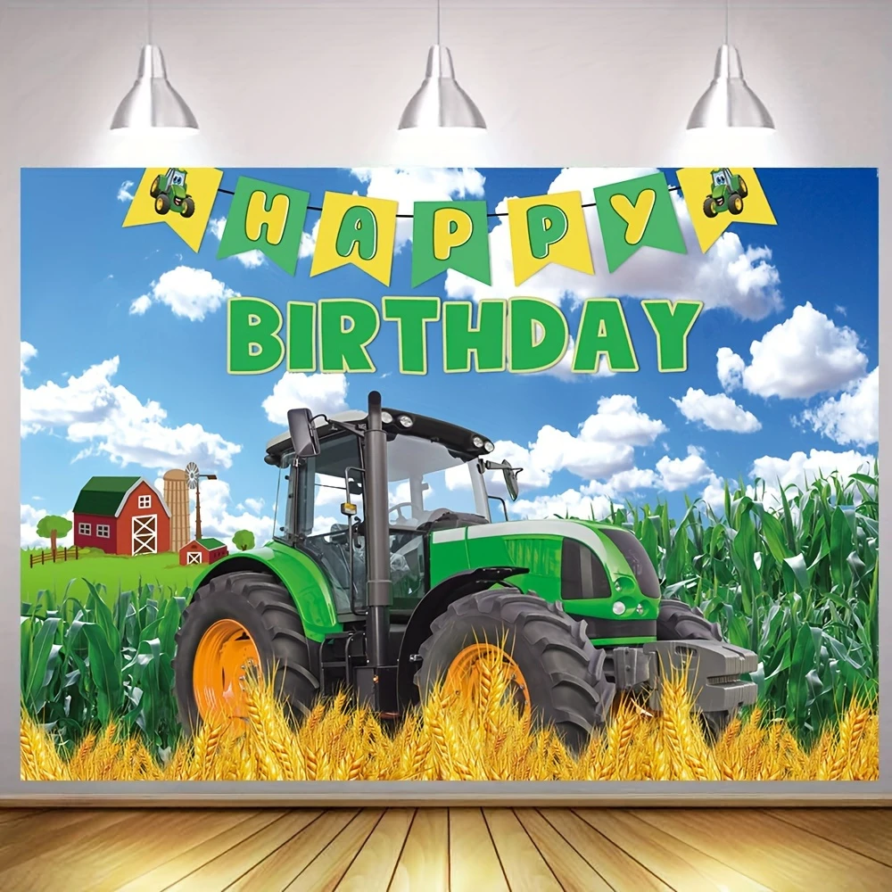 Farm theme birthday party decoration Farm tractor style pull flag background decoration venue decoration background cloth