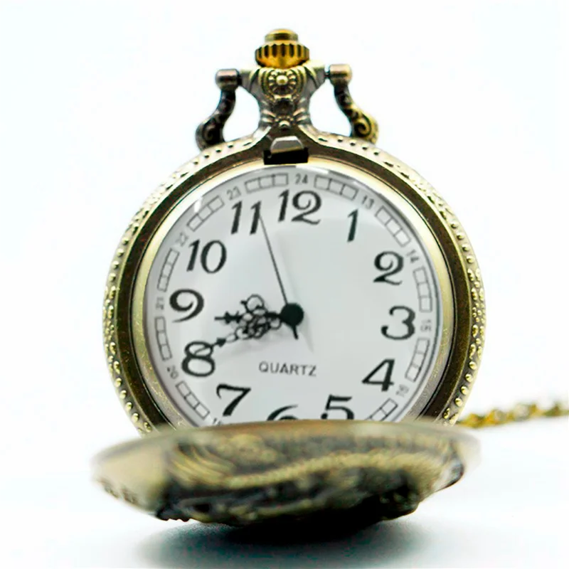 A43M Large bronze embossed Chinese style nostalgic retro big dragon pocket watch