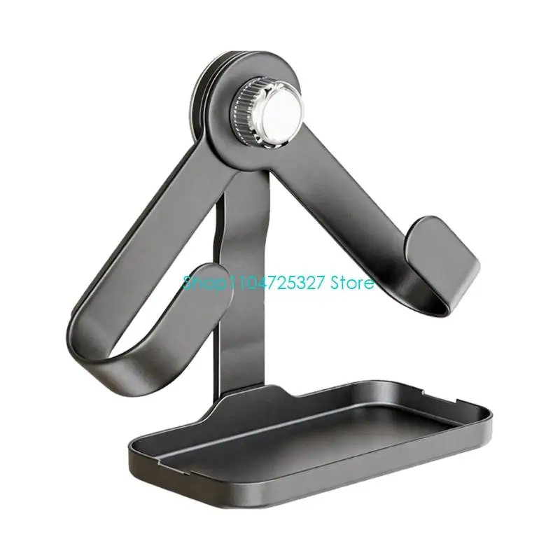 D8KF Suction Cup ABS Pot Lid Rack for Smooth, Cutting Board Holder with Positionable Support Arms and Detachable Water-Catching