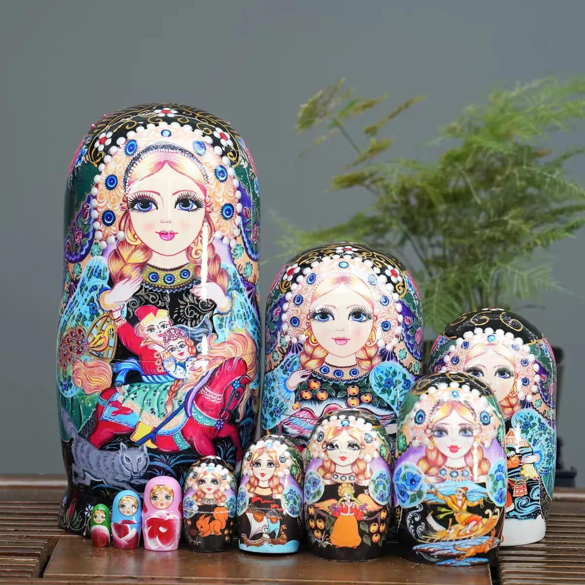 Matryoshka doll 10 layers of paint, air-dried linden wood, holiday gift ornament, Harbin  tourist souvenir