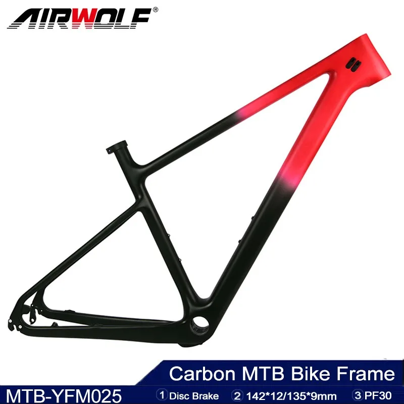 

Airwolf Carbon Frame 29er Mtb Frameset Disc Brake 160mm Thru Axle 142*12mm or Quick Release 135*9mm Carbon Mountain Bike Frame