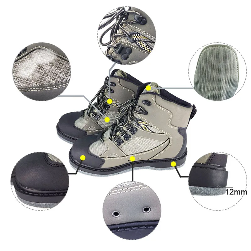 Waterproof Fishing Waders Rubber Sole Shoes Fly Flashing Wading Clothes Anti Slip Hunting Reef Rock Fishing Boots Chest Waders