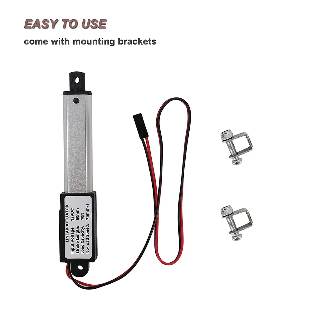 Siłownik mikroliniowy, skok 2 cale, 90N/20,3Lb, prędkość 9,5 mm/s Elektryczny wodoodporny siłownik Silnik Siłownik liniowy 12 V