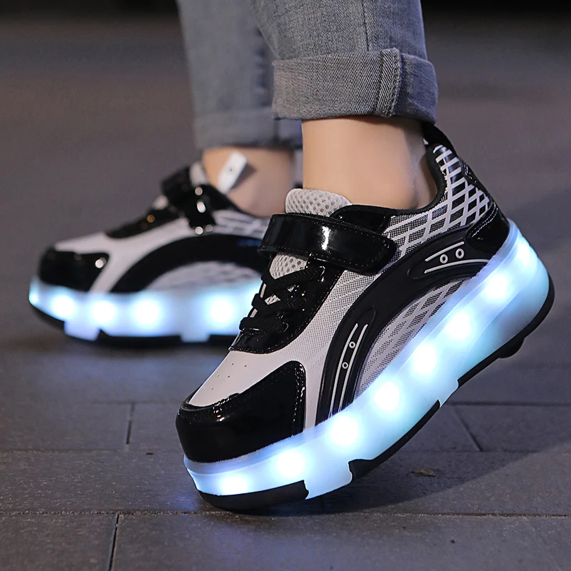 Trendy Girls' Roller Skating Shoes Four Wheel Roller Skating Shoes High Quality Light Wheel Sports Shoes