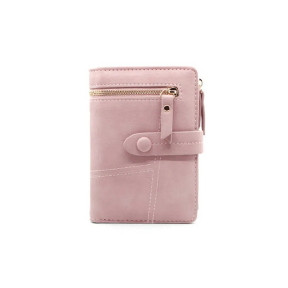 

Folding Short Women Wallets Multi-card Slot Waterproof Women Card Bag Solid Color Lightweight PU Leather Coin Purse Outdoor