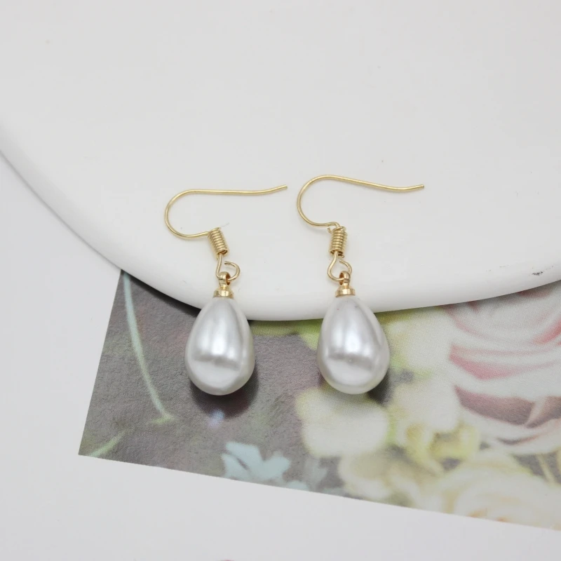 NEW Round Imitation Pearl Drop Earrings for Women Pendientes Waterdrop Pendant Jewelry Trend Creative Accessories Imitati
