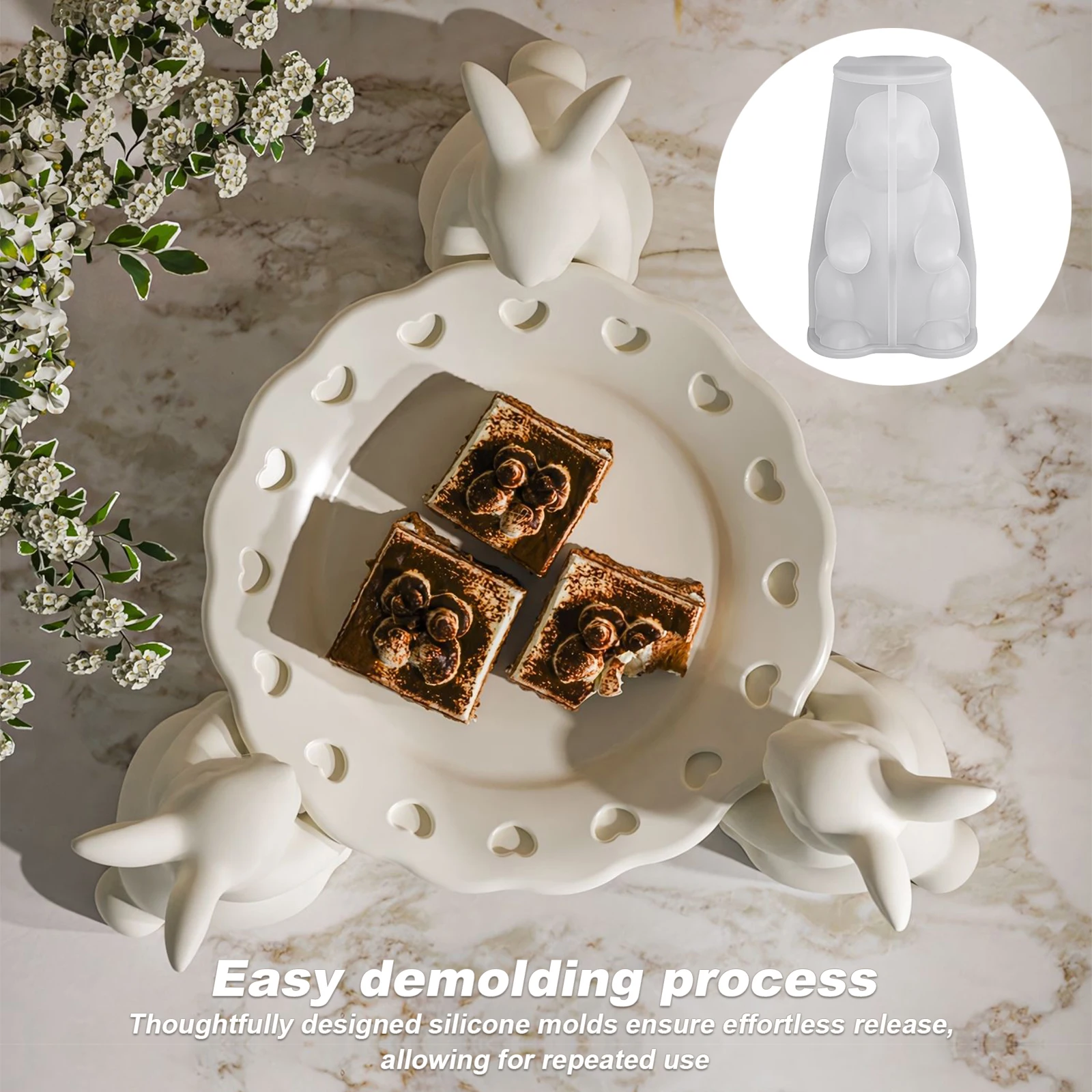 Multipurpose Silicone Molds DIY Rabbit Offer Ornament Epoxy Molds for Home Decor & Candle Making Wave Spiral Molds