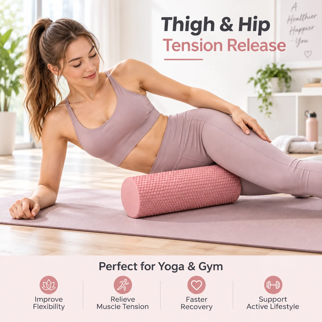 Solid EVA Foam Roller Textured Nodule Yoga Column Muscle Massage Fascia Release For Yoga Pilates Fitness Deep Tissue Recovery