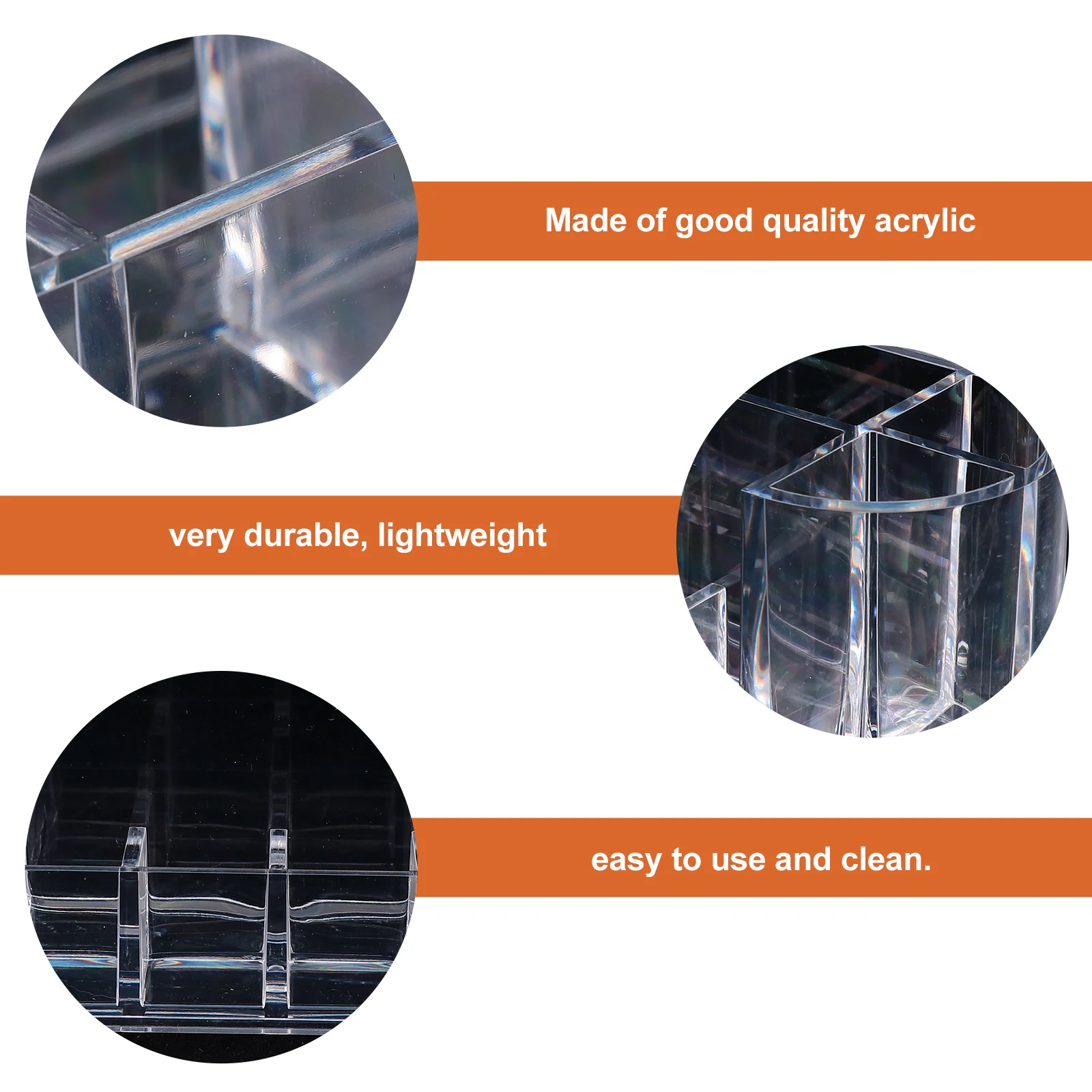 

Transparent Desktop ganizer Acrylic Makeup Brush Storage Rack Large Capacity Multi Grids Case Tools HOLDER For Eyebrow