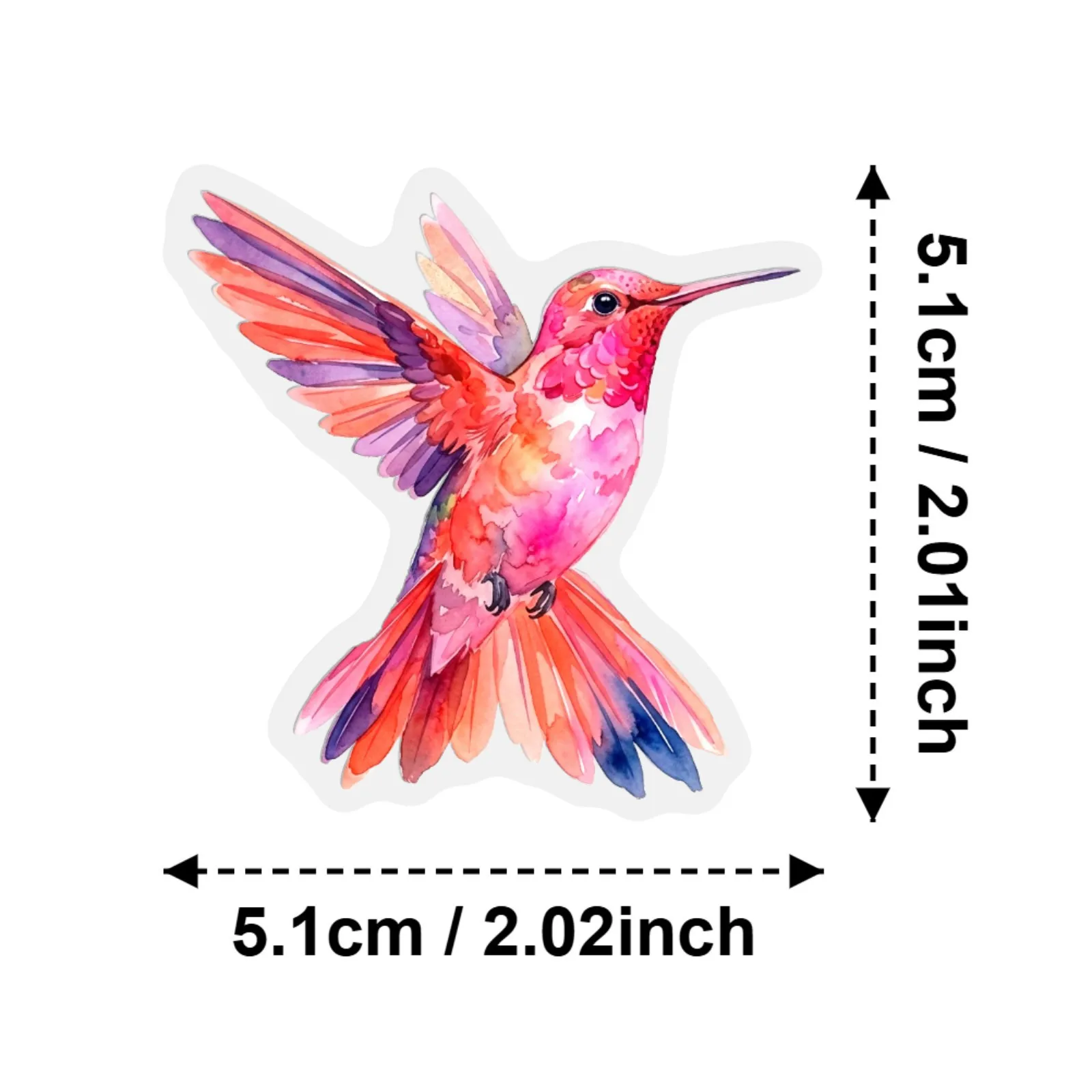50 Pcs Watercolor Hummingbird Floral Stickers Clear PET Background Fresh Flower Bird Stickers Decorative Decals for Notebooks - view 5