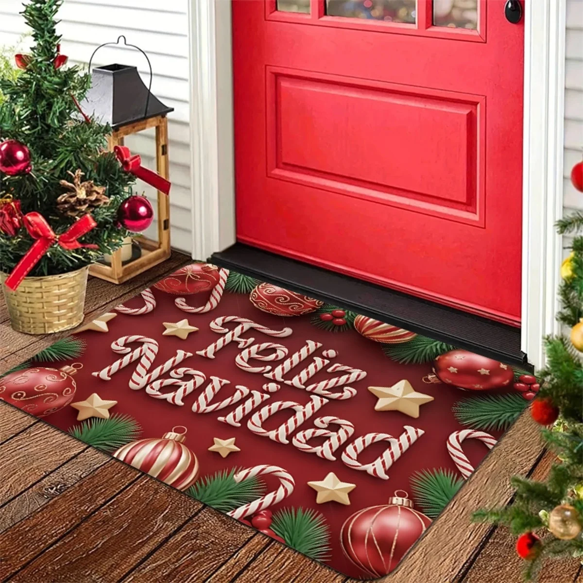 Doormat Entrance Rug Home Decor Cute Rabbit Brick Wall 2D Visual Print Floor Mat Indoor Entryway Decorative Rug