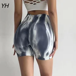 Tie Dye Gym Shorts Women Seamless Leggings High Waist Push Up Workout Running Gym Tights Yoga Fitness Shorts Women Sports Shorts