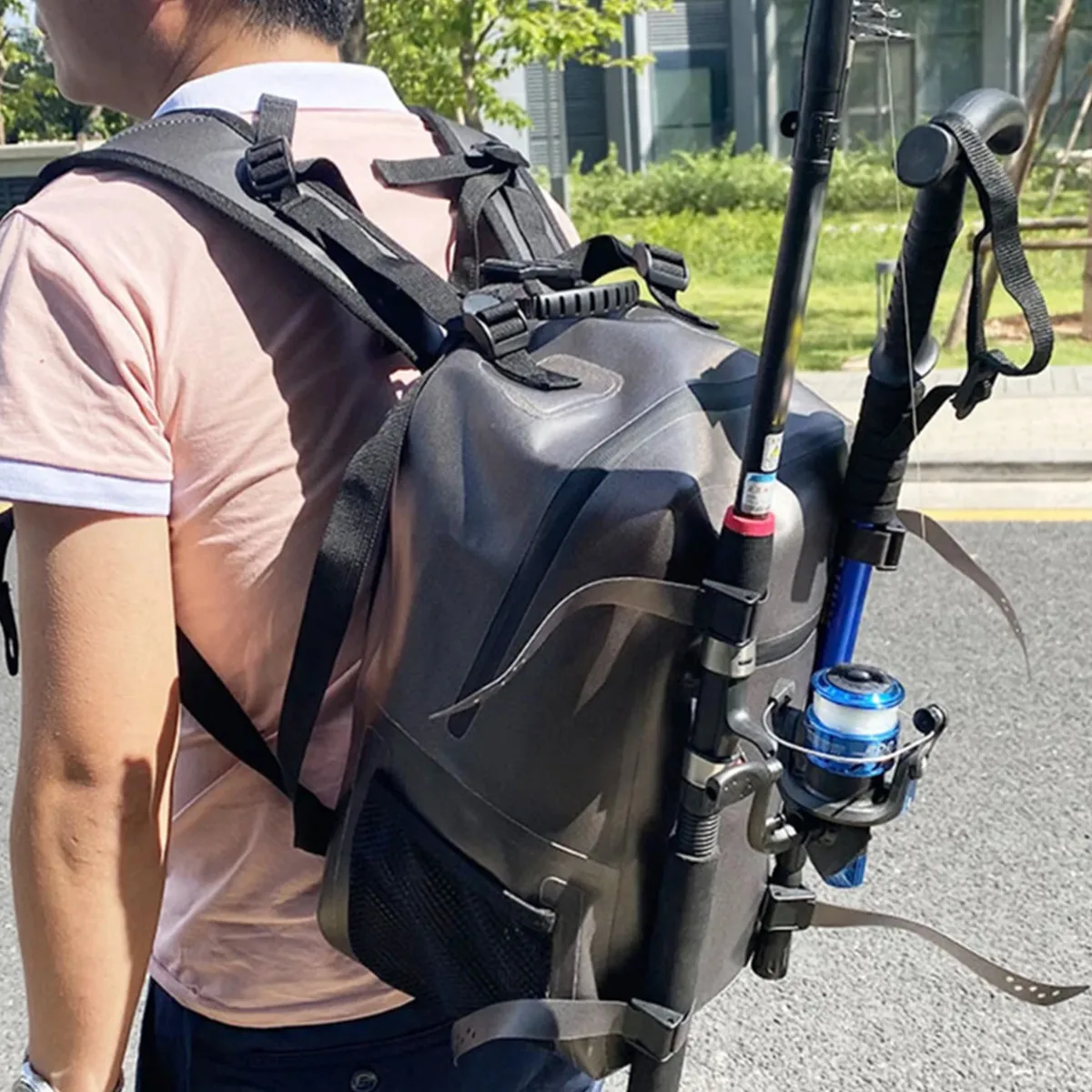 Motorcycle Multifunctional Fishing Shoulder Bag Fishing Tackle Waterproof Bag Outdoor Capacity Fishing Lures Line Box Storage