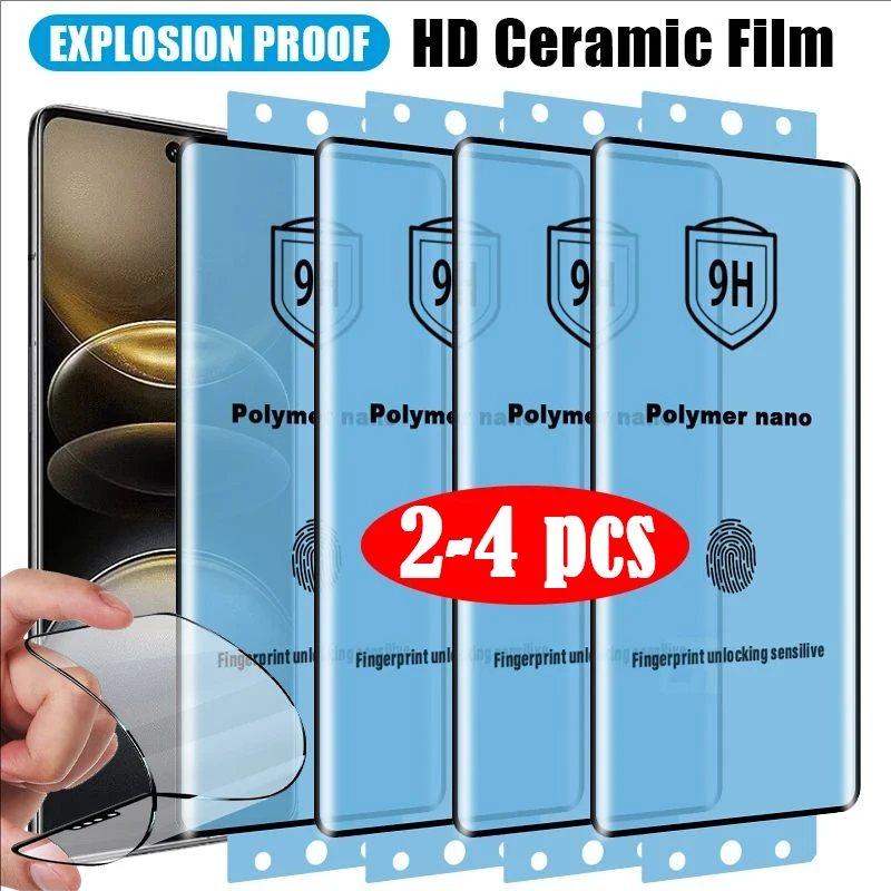 2-4 adet patlamaya dayanıklı esnek seramik film Vivo X100 Ultra X90 X80 X70 Pro artı V30e V29 V27 V40 Lite ekran koruyucu