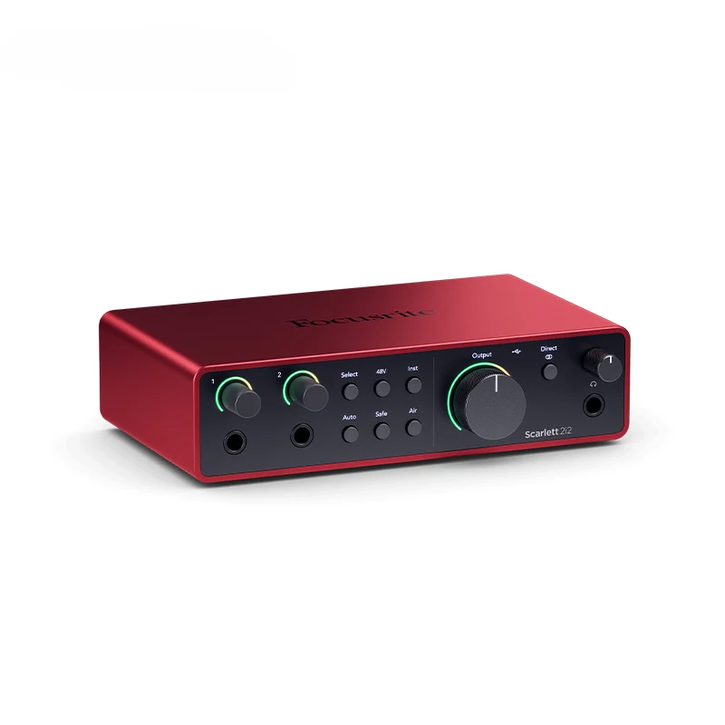 Focusrite Scarlett 2i2 4th Gen USB Audio Interface Studio-Quality 2-in, 2-out Interface with Hi-Z and Line Inputs for Recording