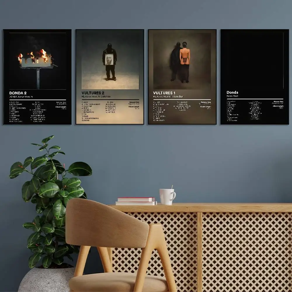 Rapper Hip Hop Pop Singer K-Kanye West Poster HD Sticky Wall Art Printing Waterproof Home Living Bed Room Bar Aesthetic Decor