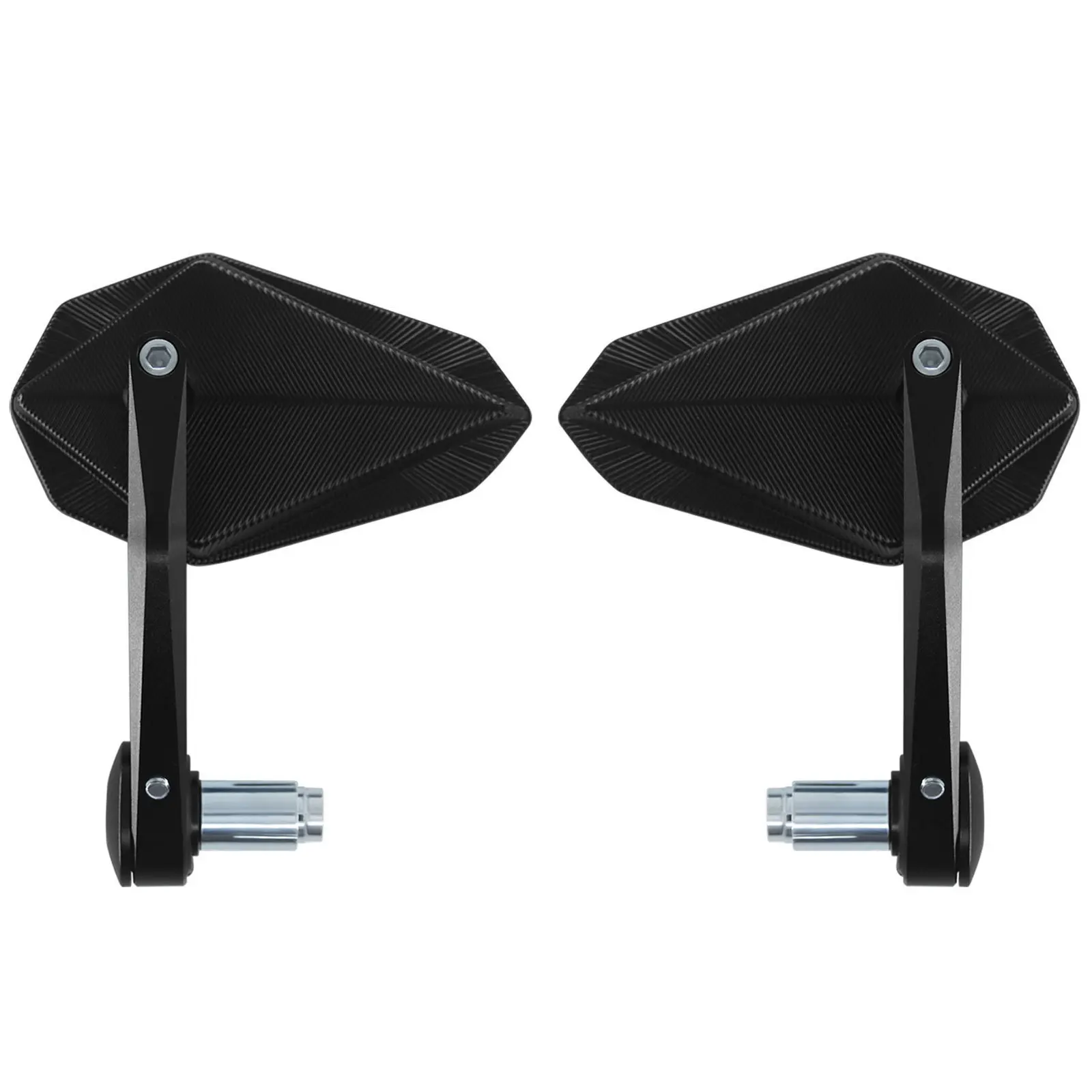 2026 Retro motorcycle modified handle mirror CNC large field of view anti-glare black rhombus rearview mirror anti-glare