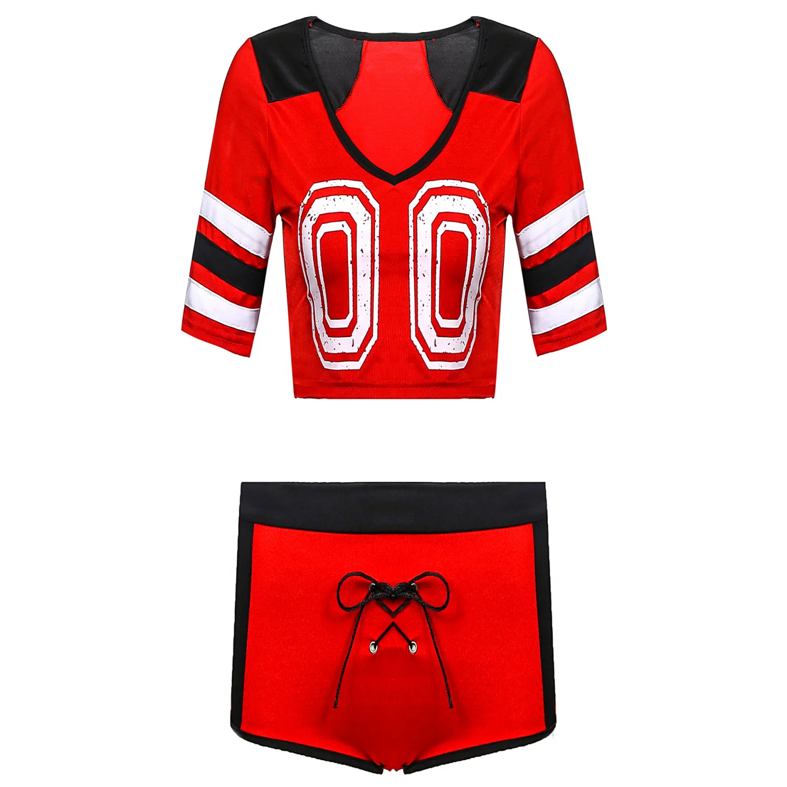 Girl Football Baby Cheerleader Uniform Costume Crop Top Sexy Uniform Athletic Outfit Cosplay Fancy Party Dress Carnival Suit