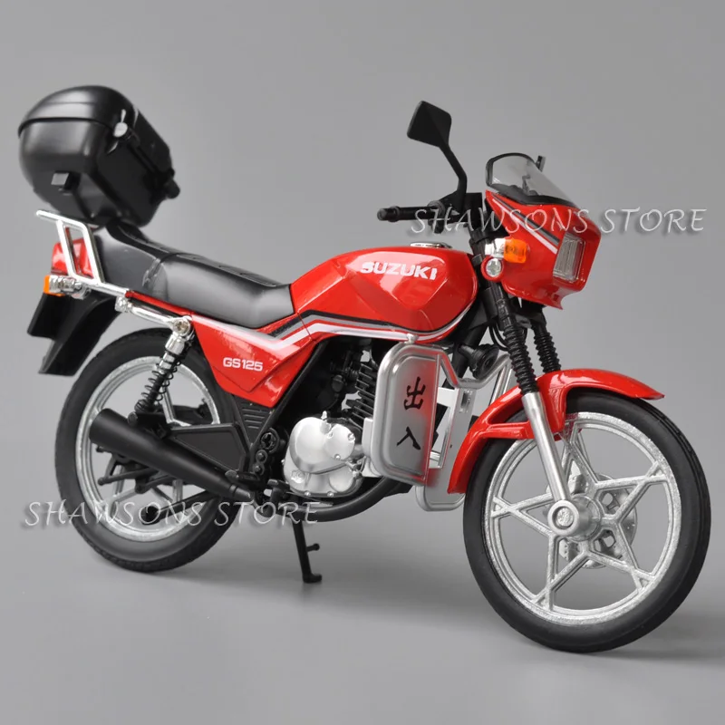 

Литая под давлением модель мотоцикла в масштабе 1:12, игрушки Suzuki GS 125, миниатюрная копия уличного велосипеда, коллекционная