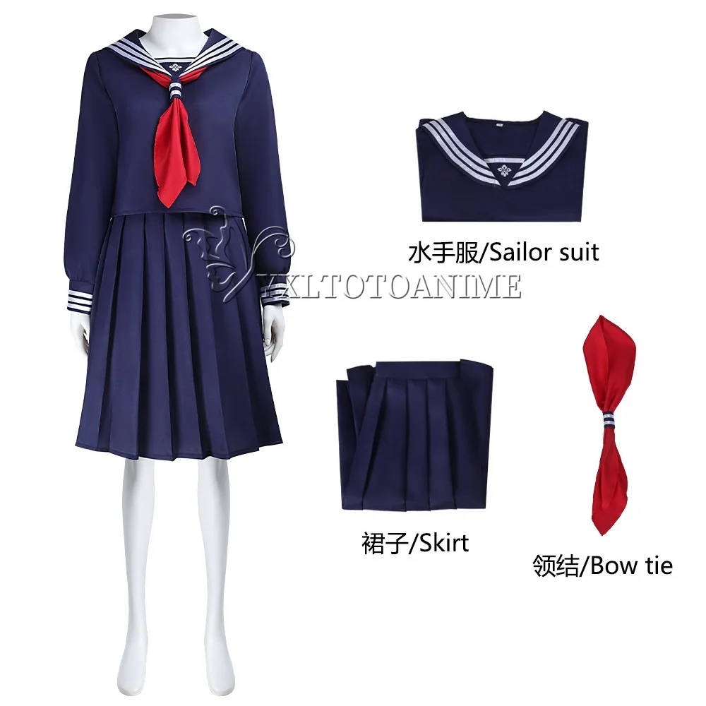 لعبة Hinako Shimizu تأثيري حلي صامتة المرأة زي مدرسي هيل هالوين حفلة لعب الأدوار القمم تنورة التعادل الجوارب Takerlama